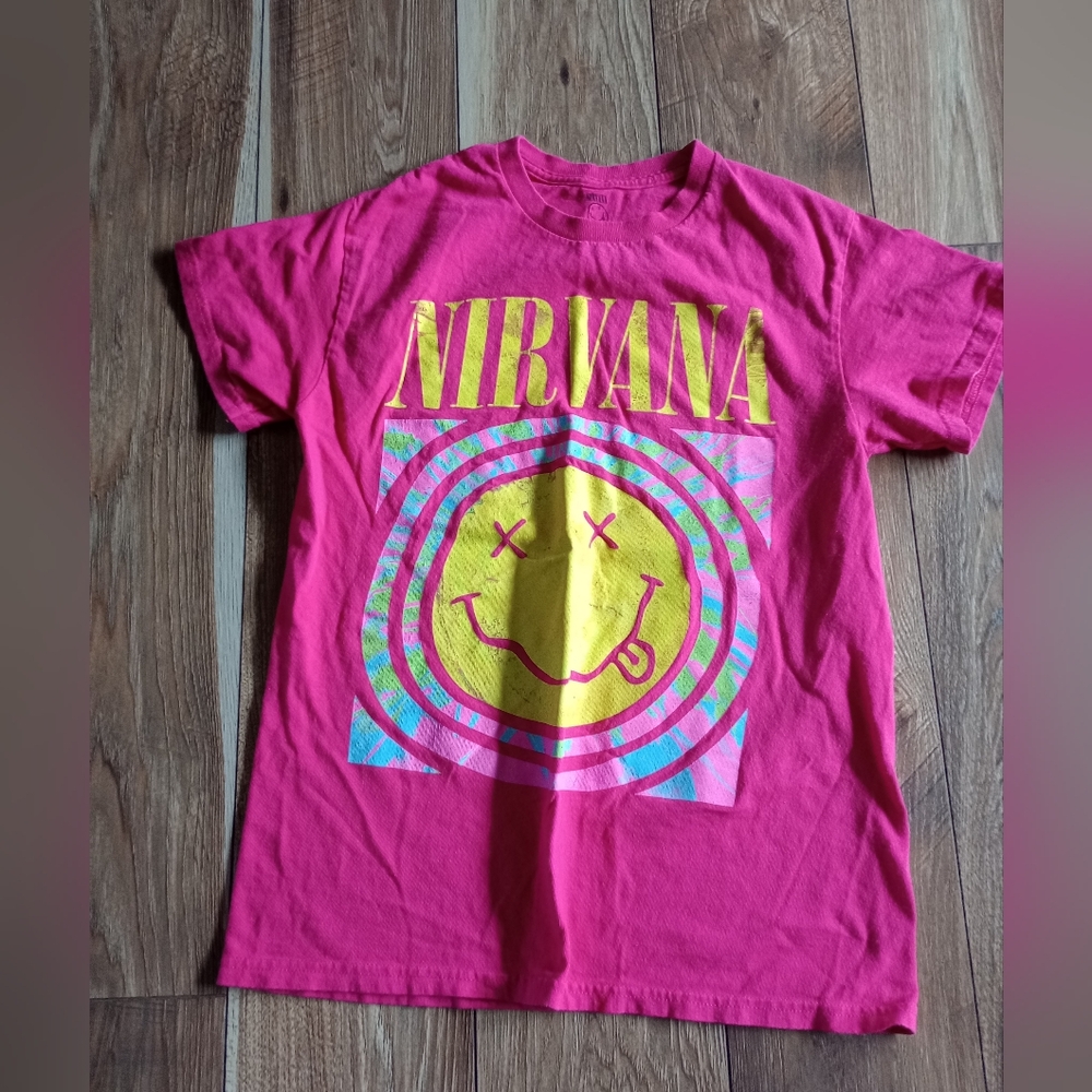 Nirvana Women's Pink Graphic T-Shirt